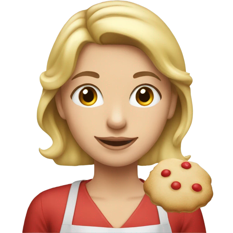 Along blonde haired girl baking Christmas cookies emoji
