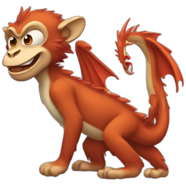 monkey and dragon emoji