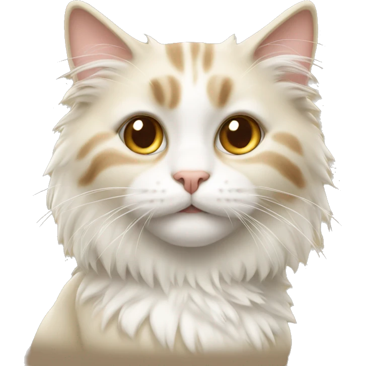 Beige and white fluffy cat emoji