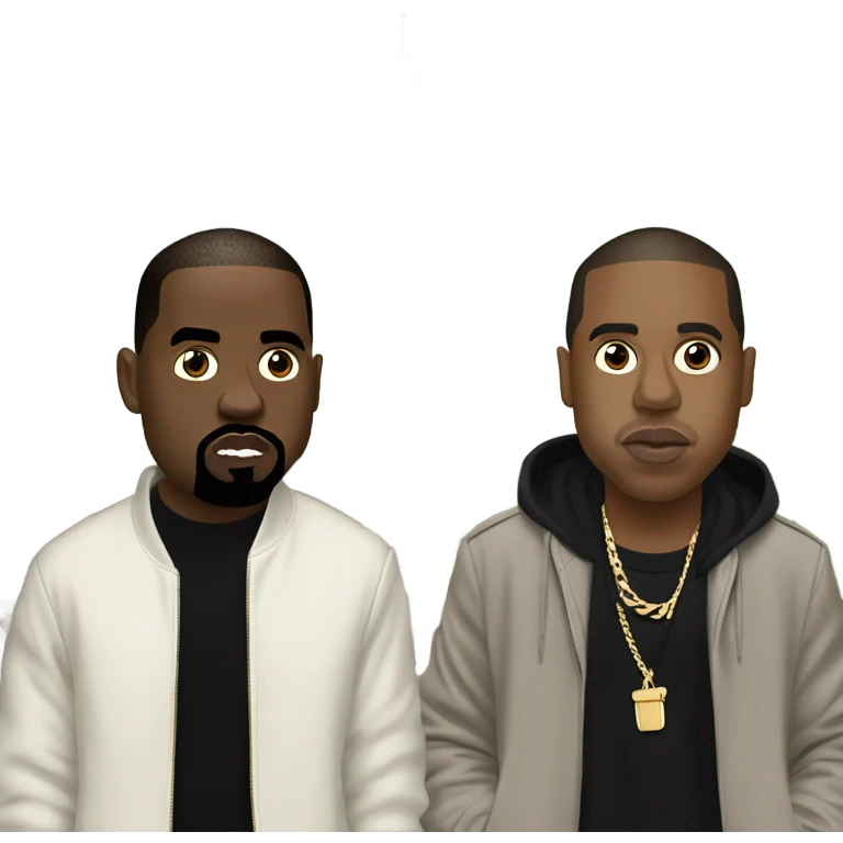 Kanye west and jay z at the Eiffel Tower  emoji