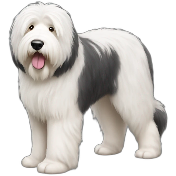 Dog old english sheepdog full-height emoji