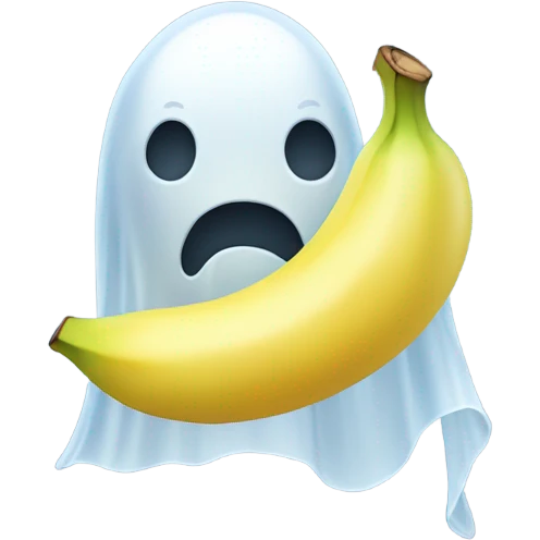 Ghost eating a banana emoji