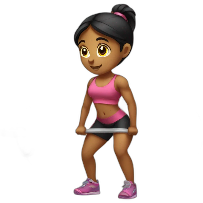 Indian girl doing deadlift  emoji