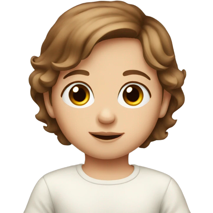 Blue eyed baby with brown hair emoji
