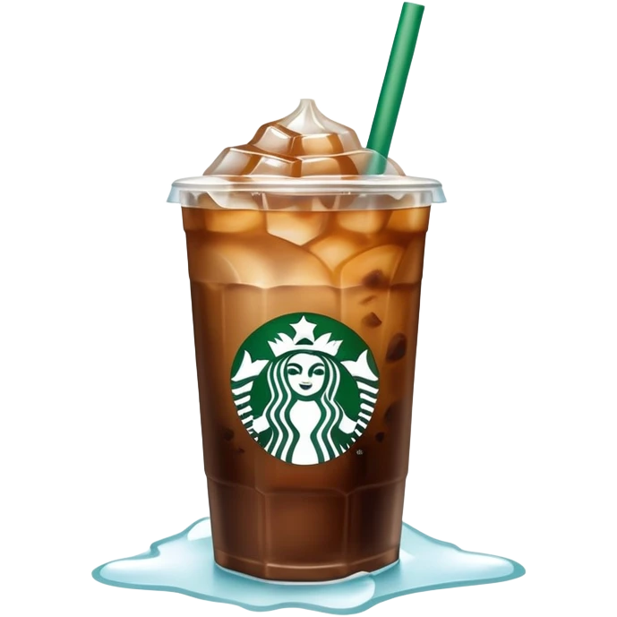Starbuck ice coffee with ice cubes emoji