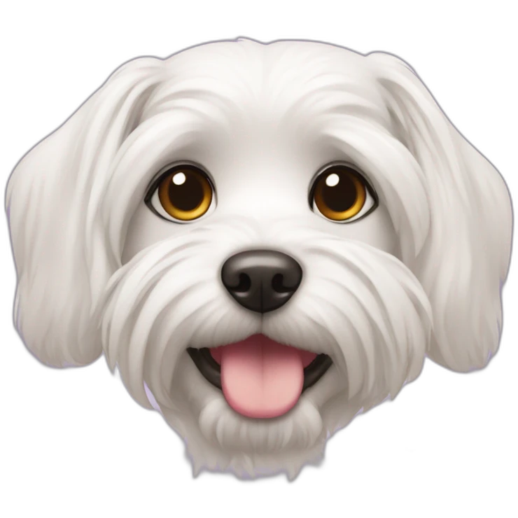  dog Maltese Face with a few hearts around her head emoji