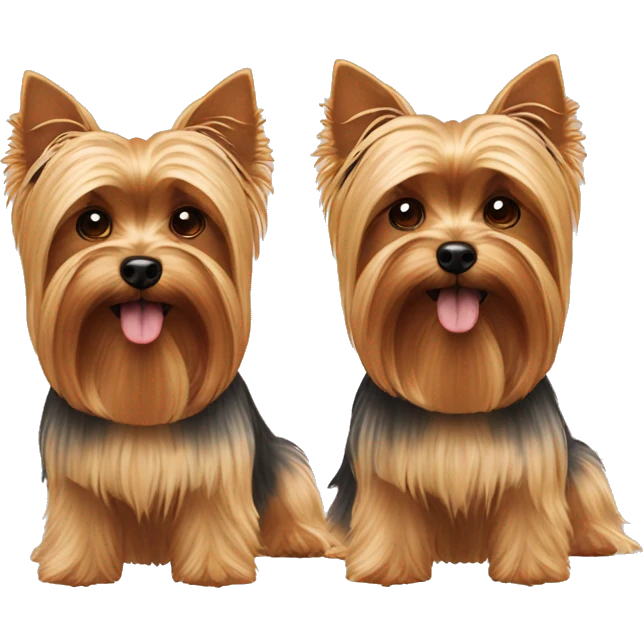 two brothers Yorkshire terriers emoji