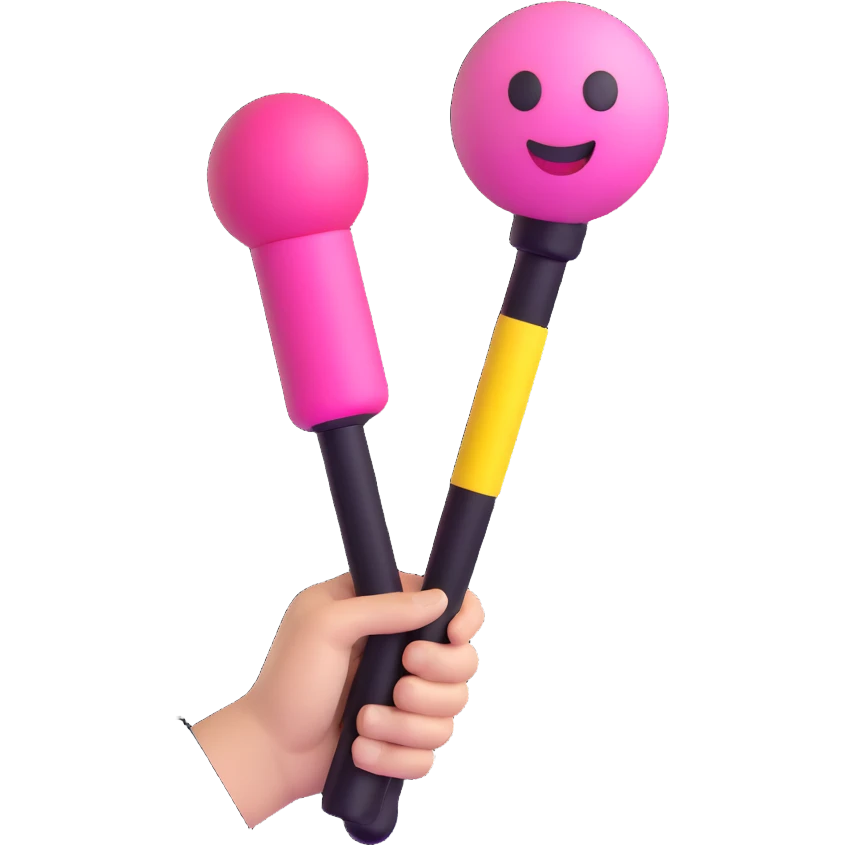 BLACKPINK-inspired 3D emoji, black and pink lightstick, iconic and fun emoji
