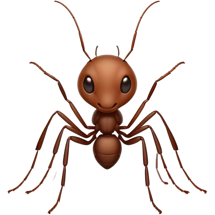 Cinematic Industrious Ant Portrait Emoji, Poised and diligent, with a tiny, meticulously detailed body in earthy tones, sharp, observant eyes and agile limbs, Simplified yet precise and sophisticated features, highly detailed, glowing with a soft, natural luminescence, high shine, intelligent and determined, stylized with an air of hardworking resilience, focused and alert, soft glowing outline, capturing the essence of a watchful ant that appears ready to march out of the screen with effortless precision! emoji