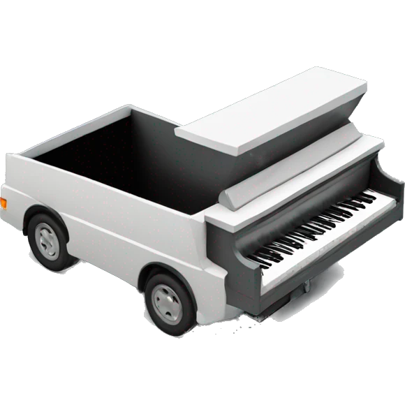 piano in a closednbox truck, side angle, isometric, shell xray vision  emoji