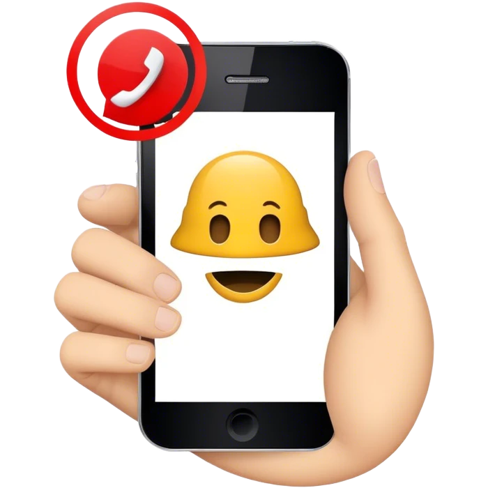 a mobile phone holding up a ‘do not disturb’ sign emoji