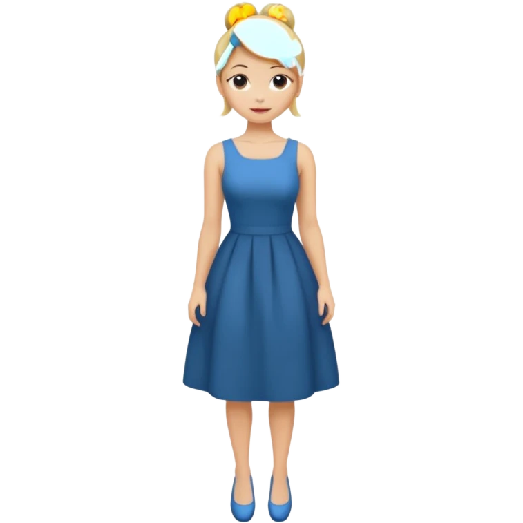 Dominatrix blonde hair in bun full body emoji