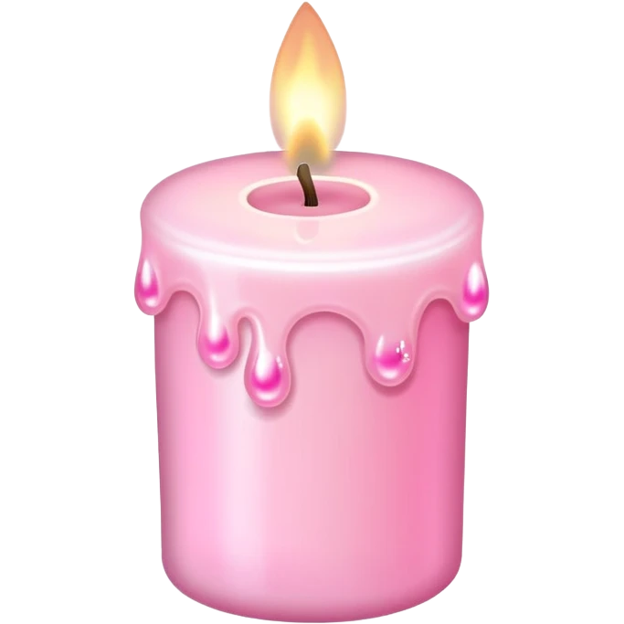 pink pastel candle with sparkles, soft and cute emoji