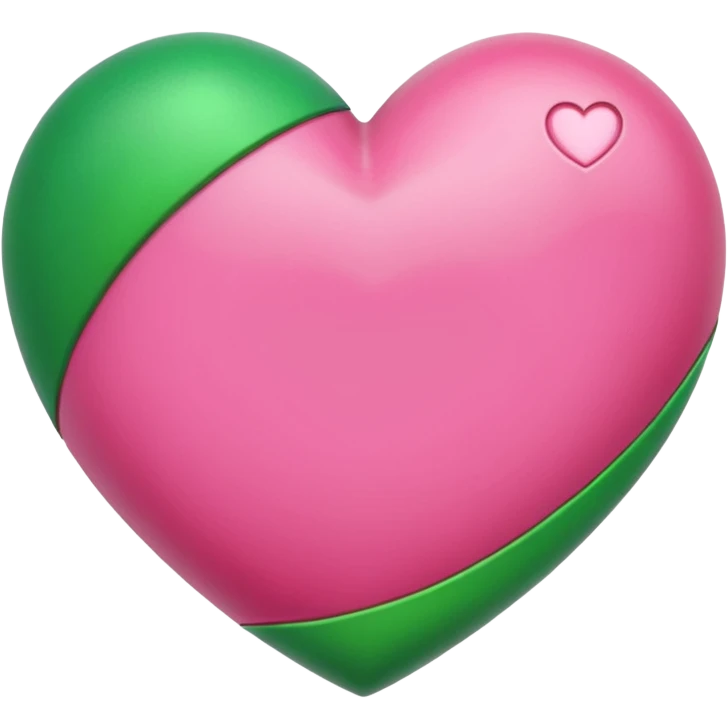 pink and green heart emoji