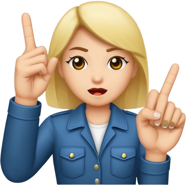 A baddie showing middle finger  emoji