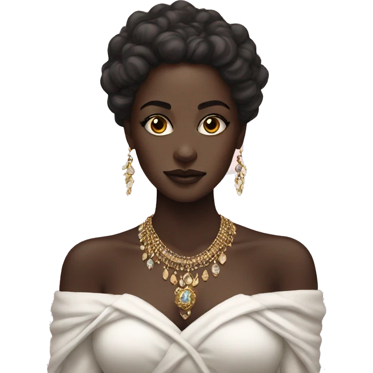 dark-skinned beauty with jewelry emoji