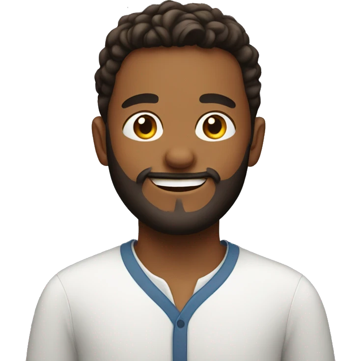 smiling boy with beard indoors emoji