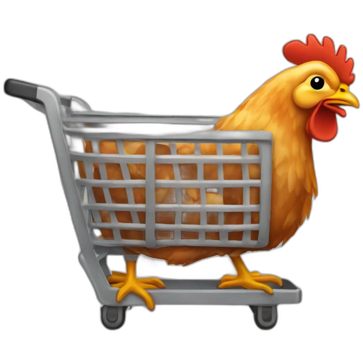 Chicken grilled Shopping Cart emoji