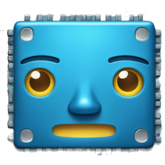 blue electronic chip emoji