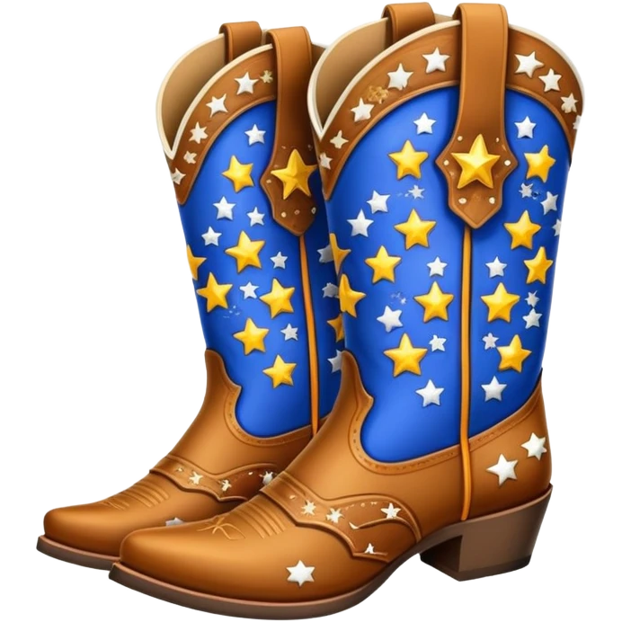colorful fancy cowboy boots with stars and western patterns emoji