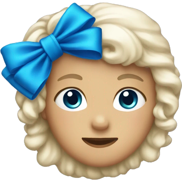 Blue color bow emoji