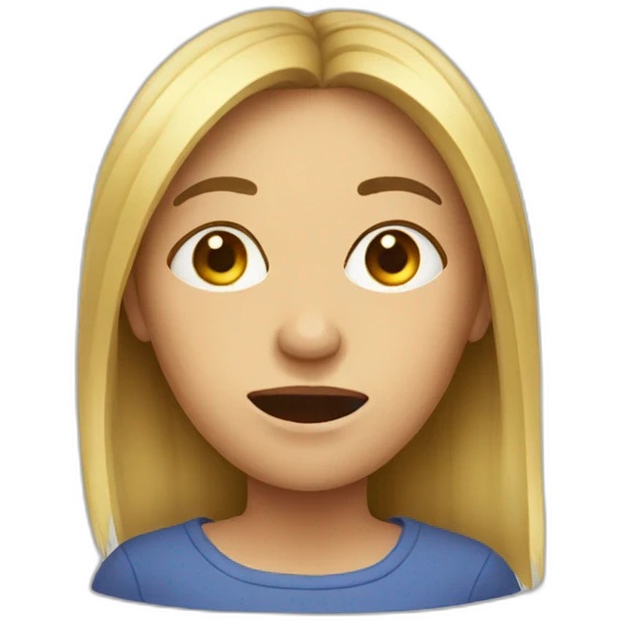 woman with a smeared face emoji