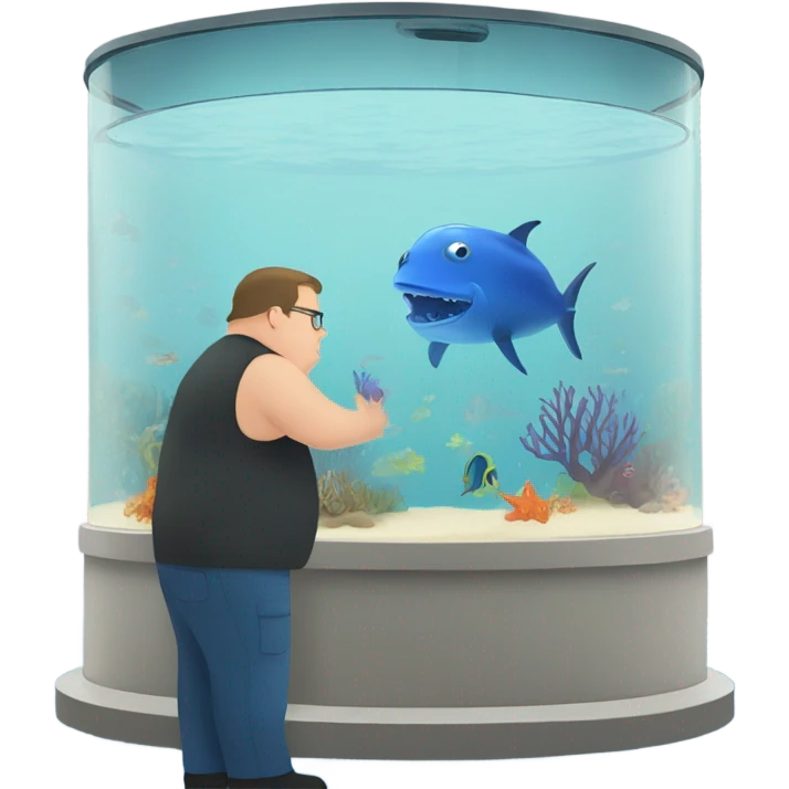 Fat man at an aquarium emoji