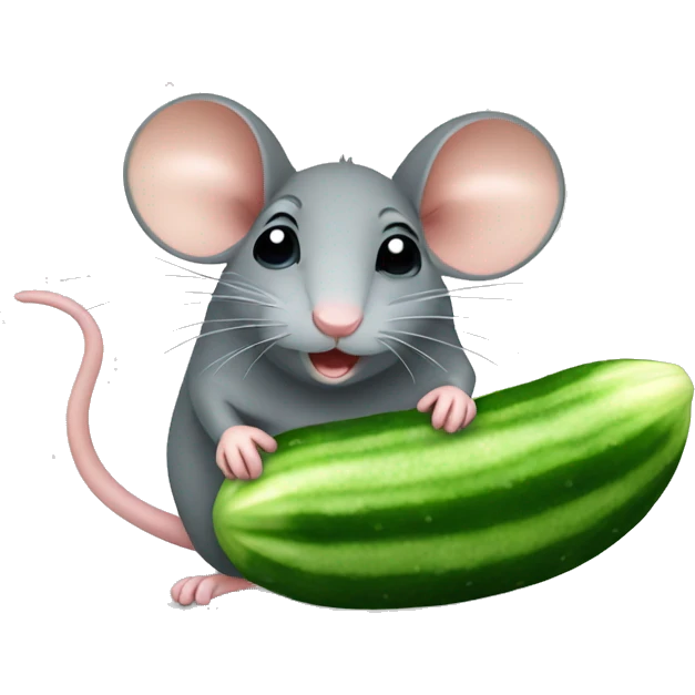 mouse with cucumber emoji
