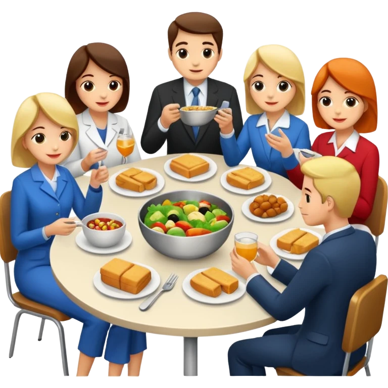group of colleagues having lunch together emoji