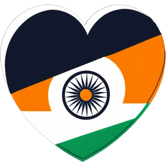 Indian flag in heart shape emoji