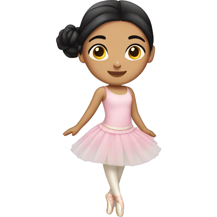 Ballerina Mexican girl with black hair in a bun  emoji