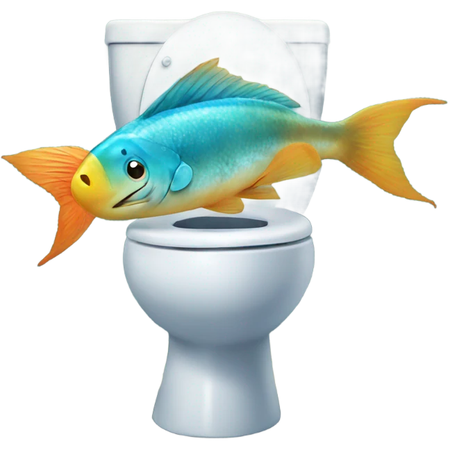 Fish on a toilet emoji
