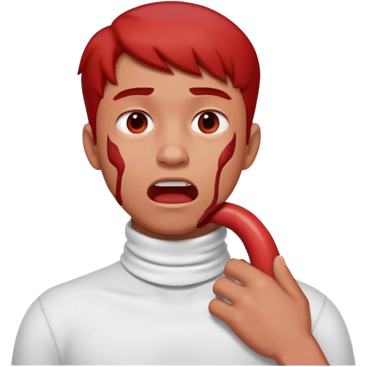 Guy crashing out chocking neck emoji
