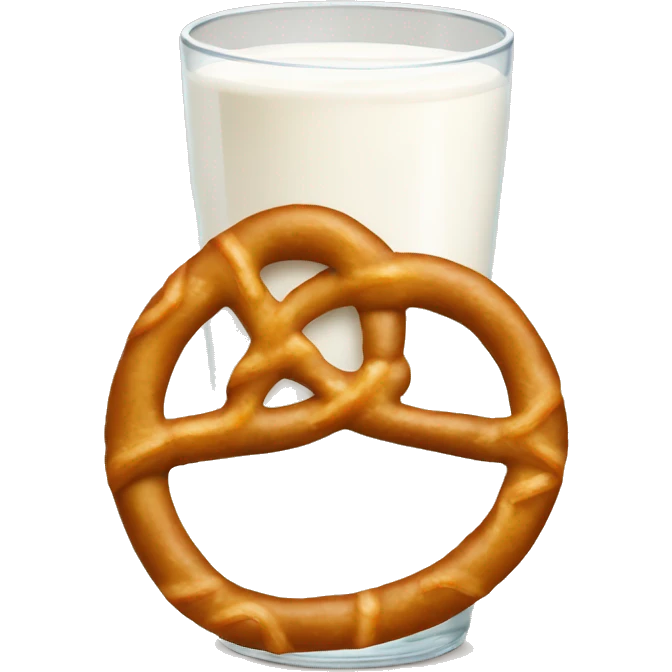 A glass of milk with a pretzel emoji