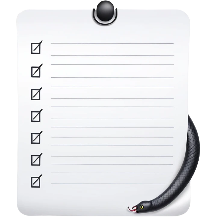 long curling to-do list paper looping up and down like a snake with tiny checkboxes fading into distance emoji