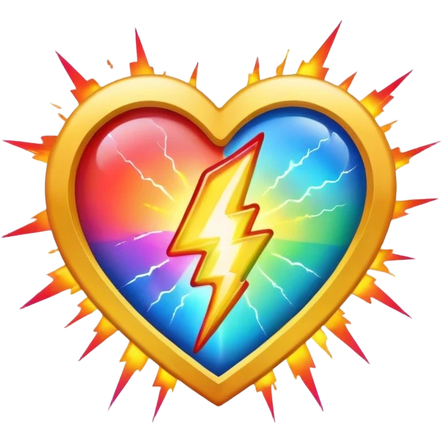 heart with rainbow lightning emoji
