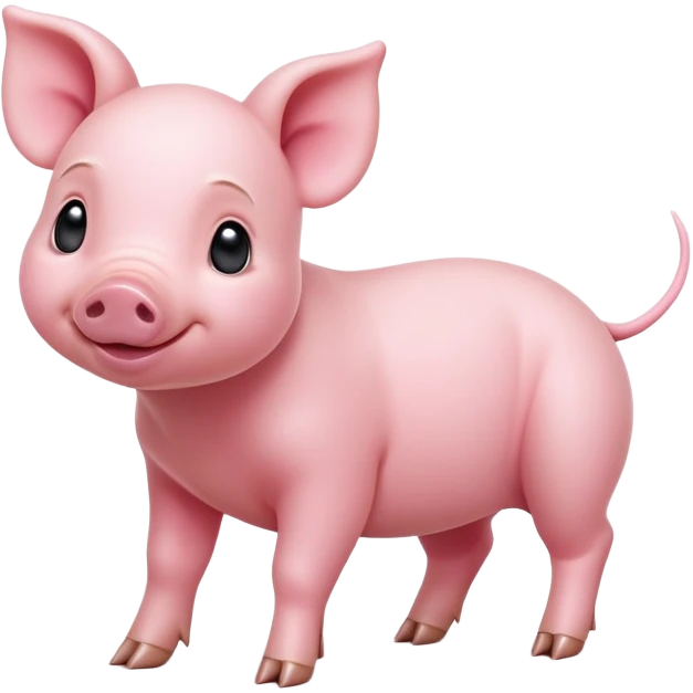 cinematic-[realistic piglet]-realistic-full-body-standing-emoji,-tail-flicking-lazily,-head-tilted-dramatically,-sleek-[pink]-skin,-simplified-yet-realistic-focused-features,-highly-detailed,-glowing-with-an-almost-sarcastic-glow emoji