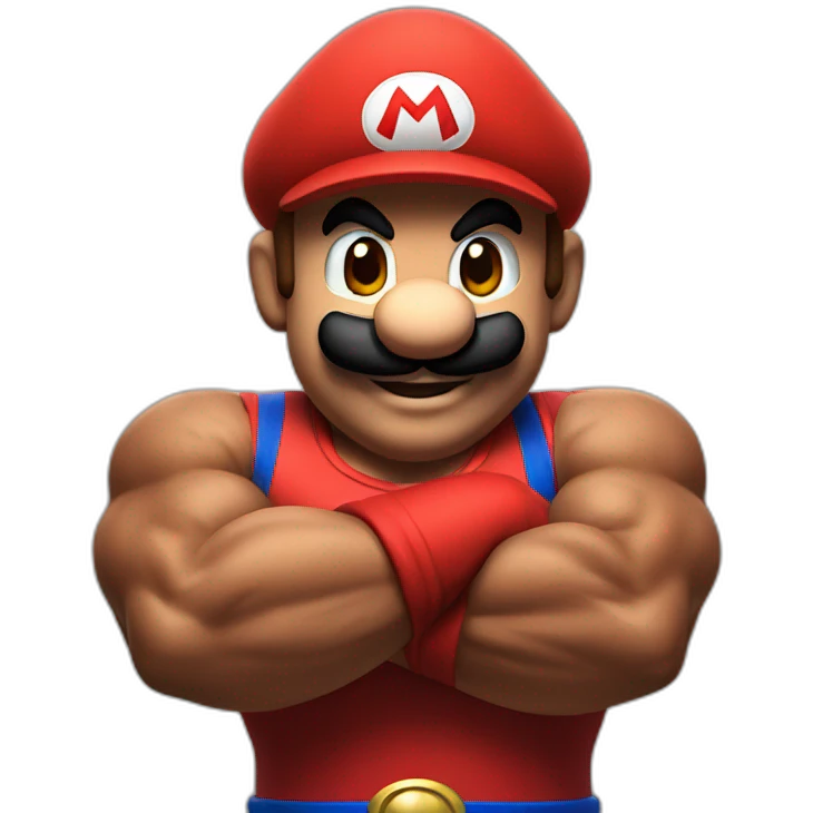 super mario with big muscles emoji