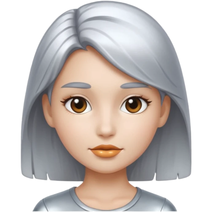 metal skin colored girl emoji