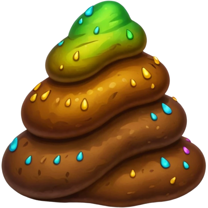 Caca énorme multicolore emoji