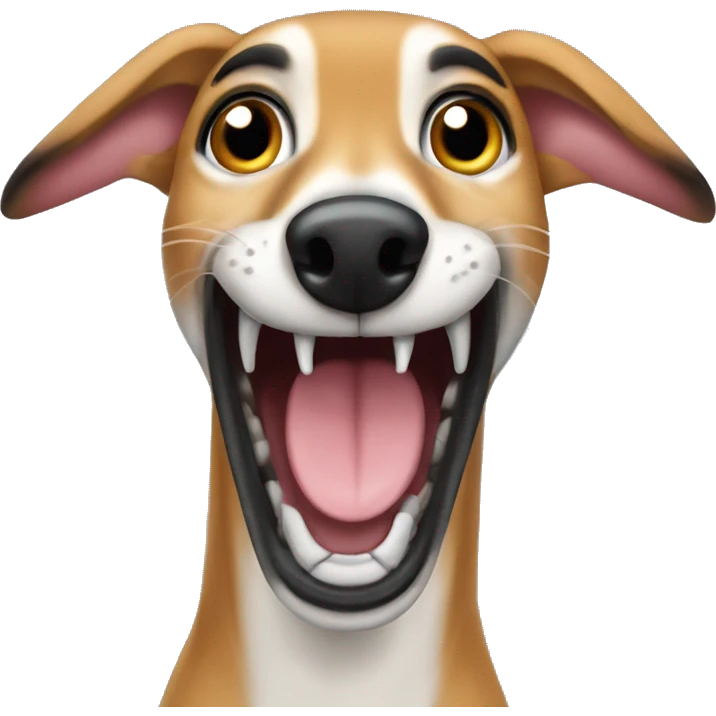 fawn tiger greyhound open mouth emoji