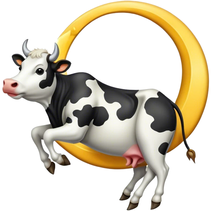 A cow jumping over a moon emoji