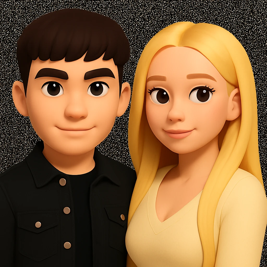 Slightly increase the volume of the upper body of the girl and shift her slightly to the right, preserving the style of the image. emoji