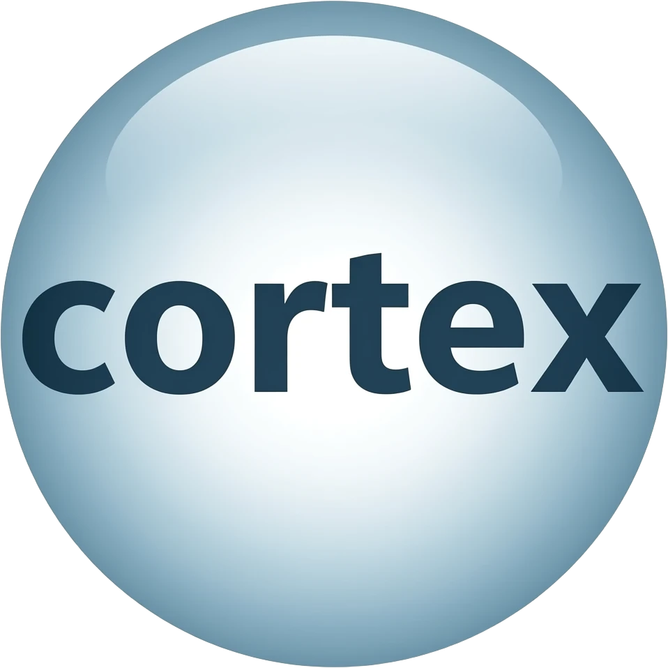 chatbot logo stating "cortex" emoji