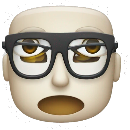 computer with big eye and glasses emoji