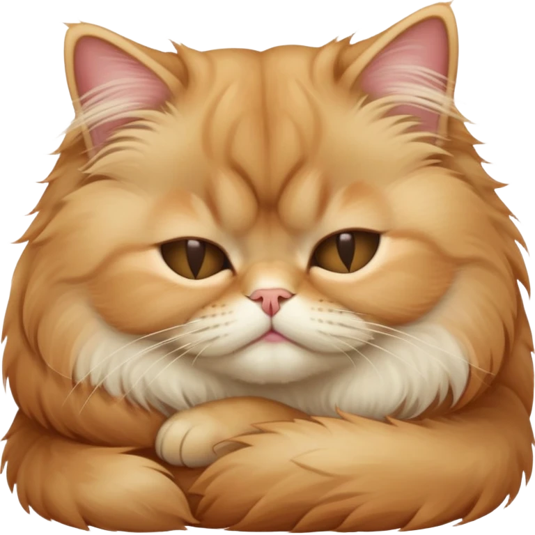 strawberry blonde persian cat sleeping with eyes closed emoji