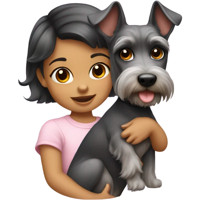 baby girl riding a schnauzer  emoji