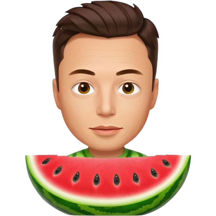 Elon musk in watermelon body emoji