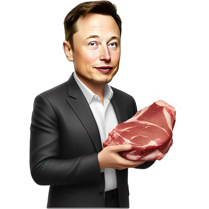 elon musk eating animal meat emoji