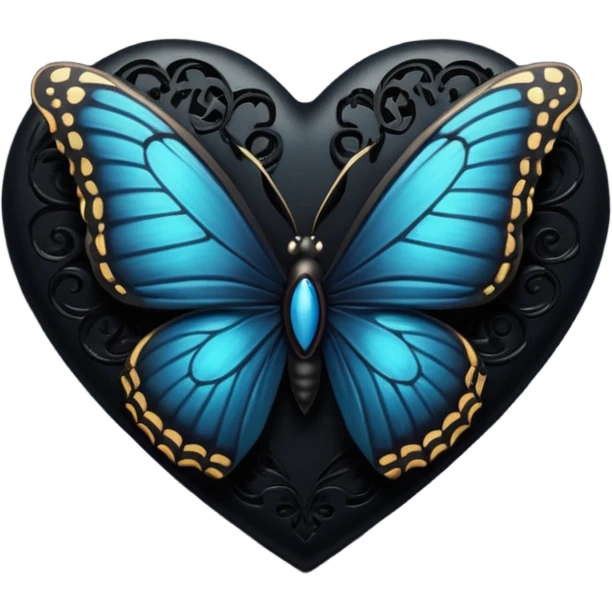 Black heart with butterfly  emoji